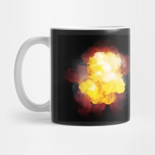 Realistic fiery explosion Mug